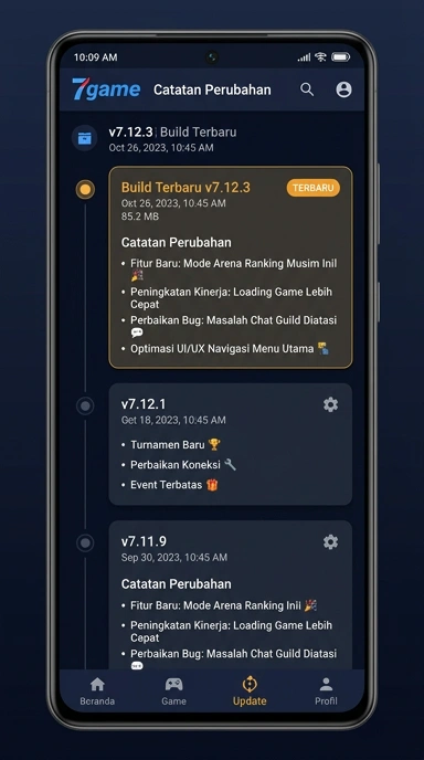Riwayat Versi 7game untuk Pengguna Android