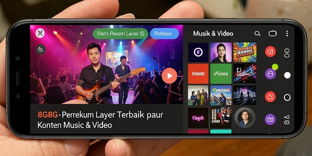 Antarmuka 8G8G saat merekam video layar dengan berbagai fitur unggulan.