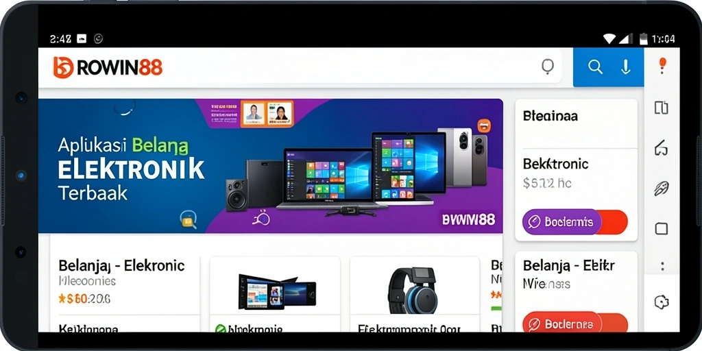 Antarmuka aplikasi BROWIN88 untuk belanja elektronik yang modern dan intuitif.