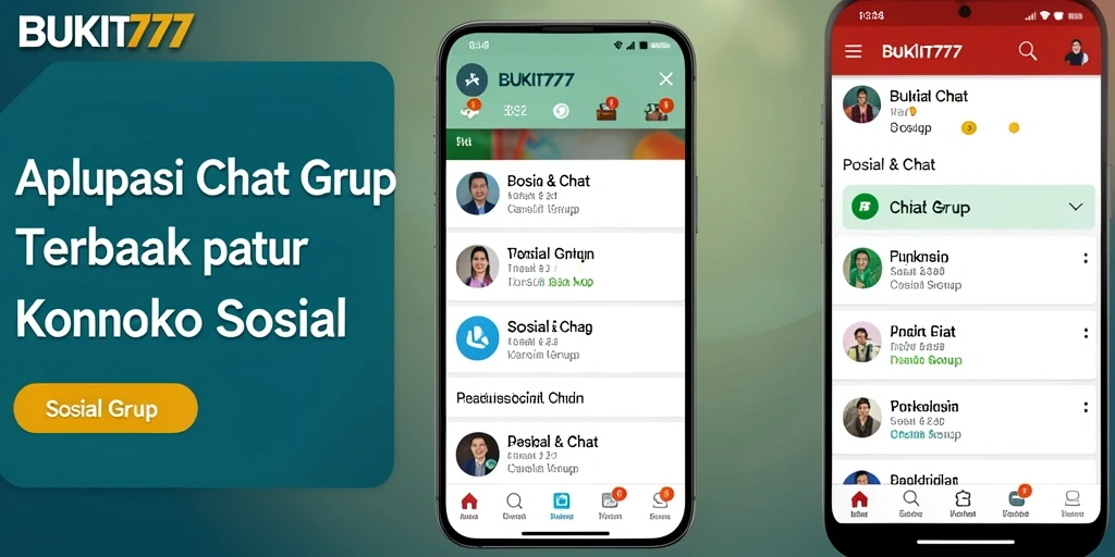 Tampilan antarmuka BUKIT777 untuk chatting grup yang interaktif.