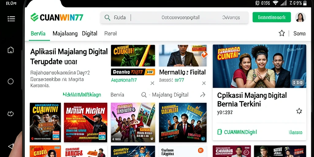 Antarmuka CUANWIN77 yang modern dan interaktif untuk Majalah Digital.