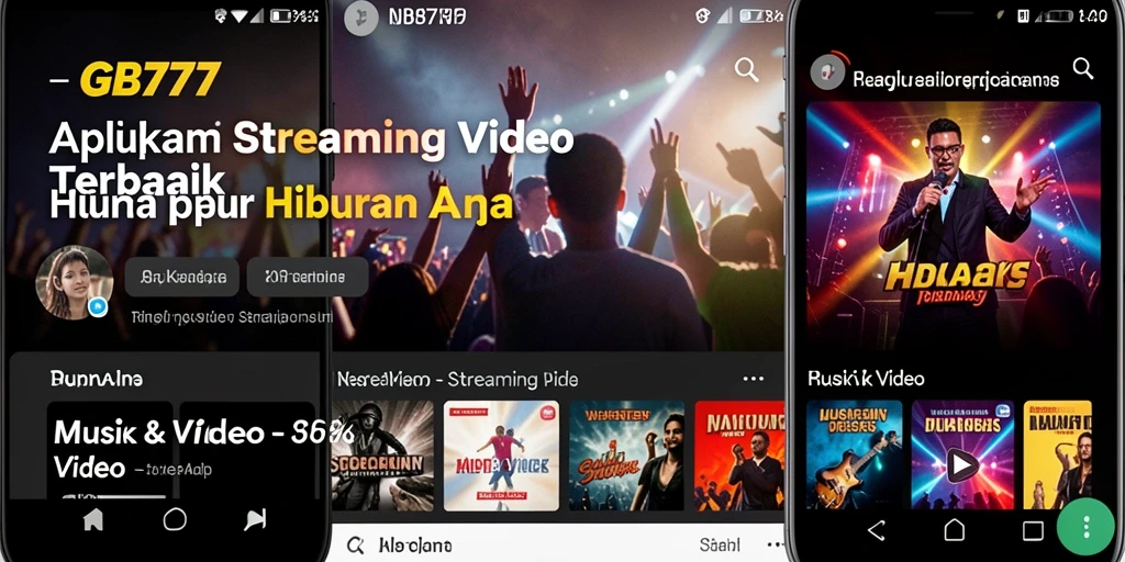 Tampilan antarmuka aplikasi GB777 saat streaming video.