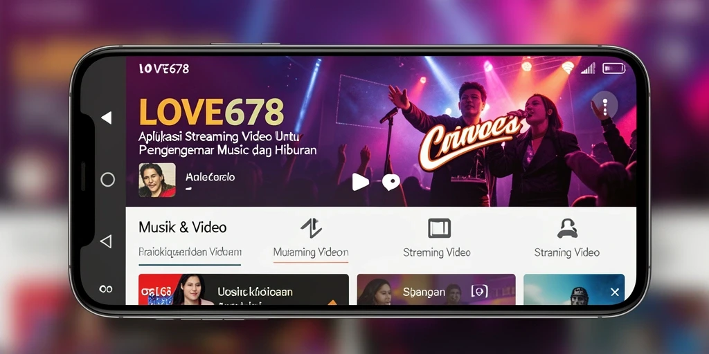 Antarmuka LOVE678 dengan berbagai pilihan video Streaming.