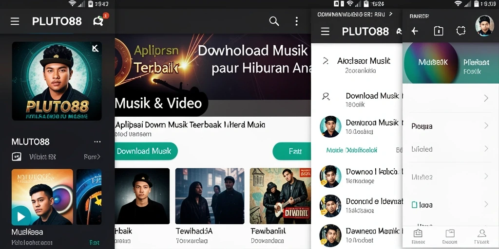 Antarmuka pengguna sederhana dan efisien untuk Download Musik.
