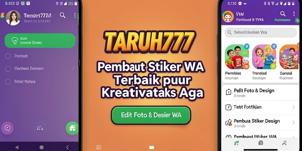 Tampilan antarmuka pengguna TARUH777 saat membuat stiker.