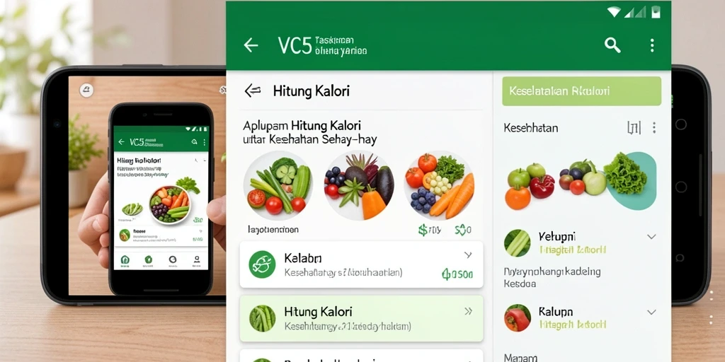 Antarmuka VC5 yang intuitif untuk menghitung kalori dengan mudah.