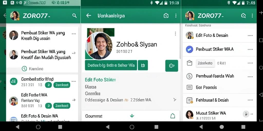 Antarmuka ZORO77 menampilkan kemudahan pembuatan stiker WA.